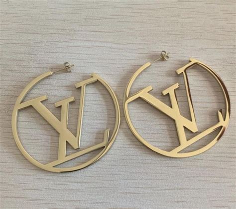 louis vuitton earrings hoop|faux Louis Vuitton earrings.